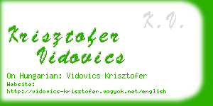 krisztofer vidovics business card